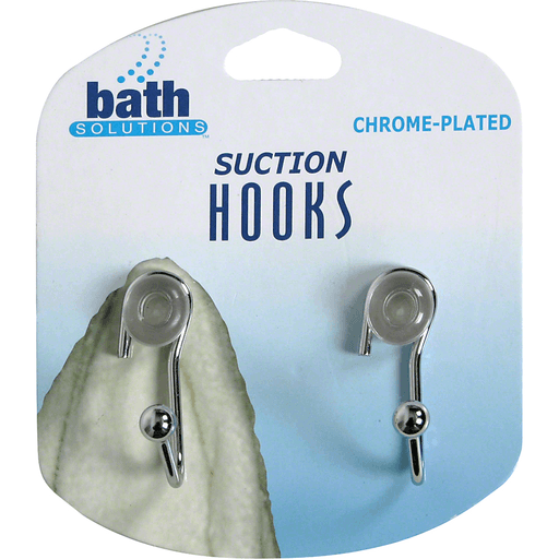 Bath Solutions Suction Hooks, Chrome-Plated