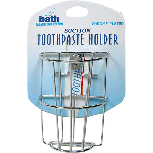 Bath Solutions Suction Toothpaste Holder, Chrome-Plated