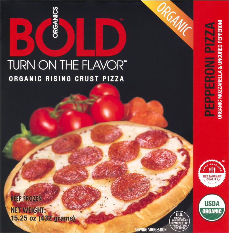 Bold Organics Pizza, Organic, Rising Crust, Pepperoni 15.25 Oz