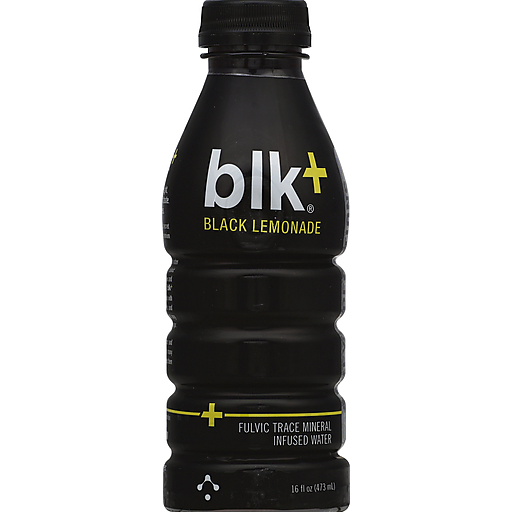 Blk Water, Fulvic Trace Mineral Infused, Black Lemonade 16 Oz