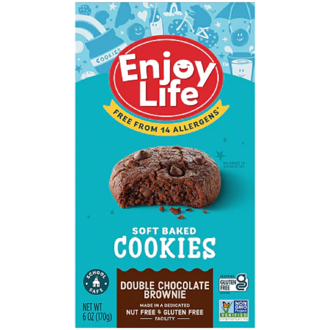 Enjoy Life Foods Gluten Free, Allergy Friendly Double Chocolate Brownie Soft Baked Cookies - 6oz