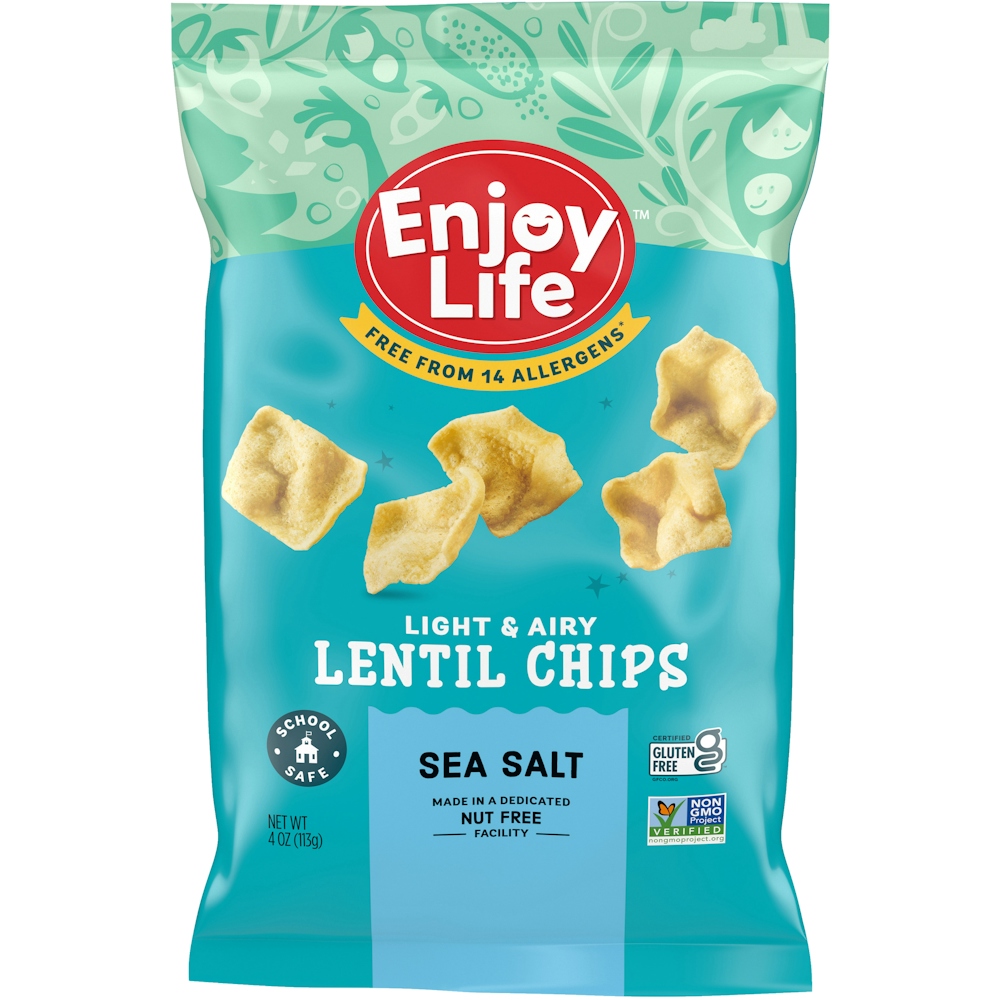 Enjoy Life Light Sea Salt Lentil Chips, 4 Ounce, 12 Per Case