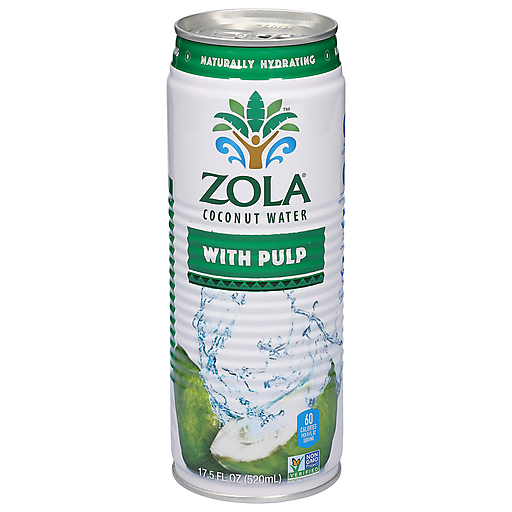 Zola Coconut Water, With Pulp 17.5 Fl Oz