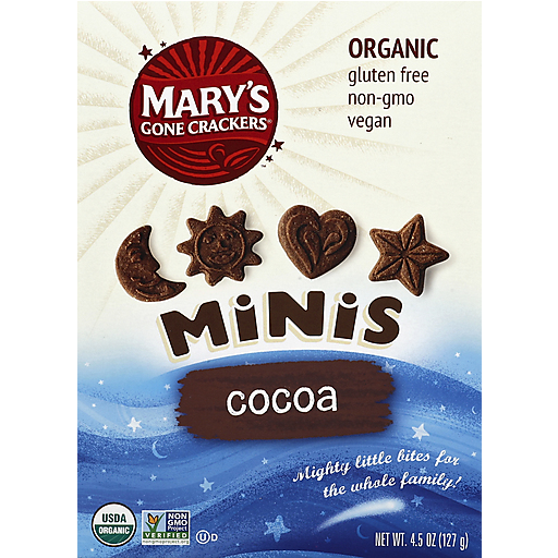Mary's Gone Crackers Minis, Cocoa 4.5 Oz