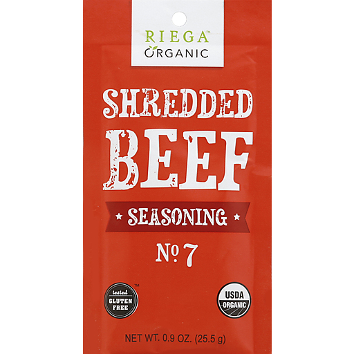 Riega Foods Organic Seasoning, Shredded Beef, No. 7
