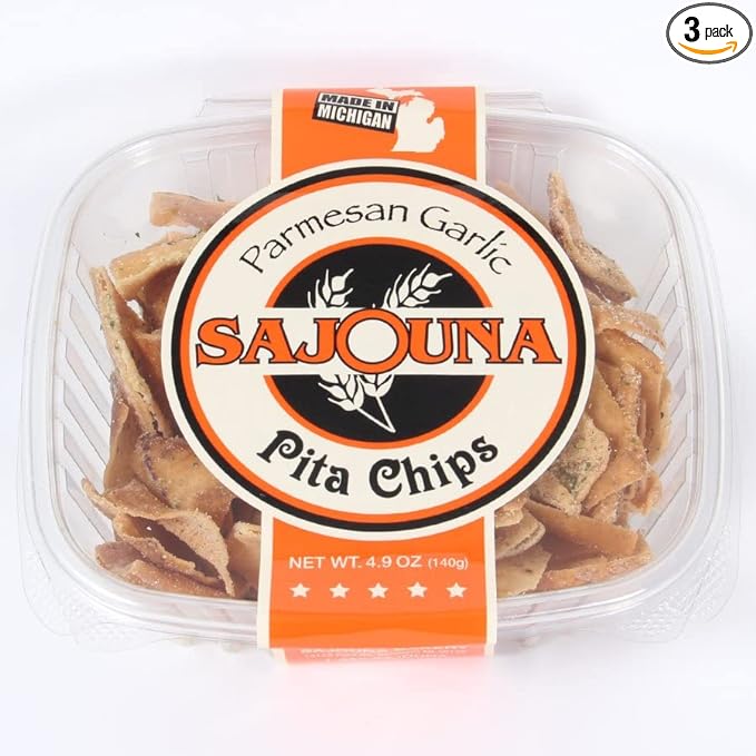 Generic Sajouna Pita Chips Parmesan Garlic 4.5oz 3pk