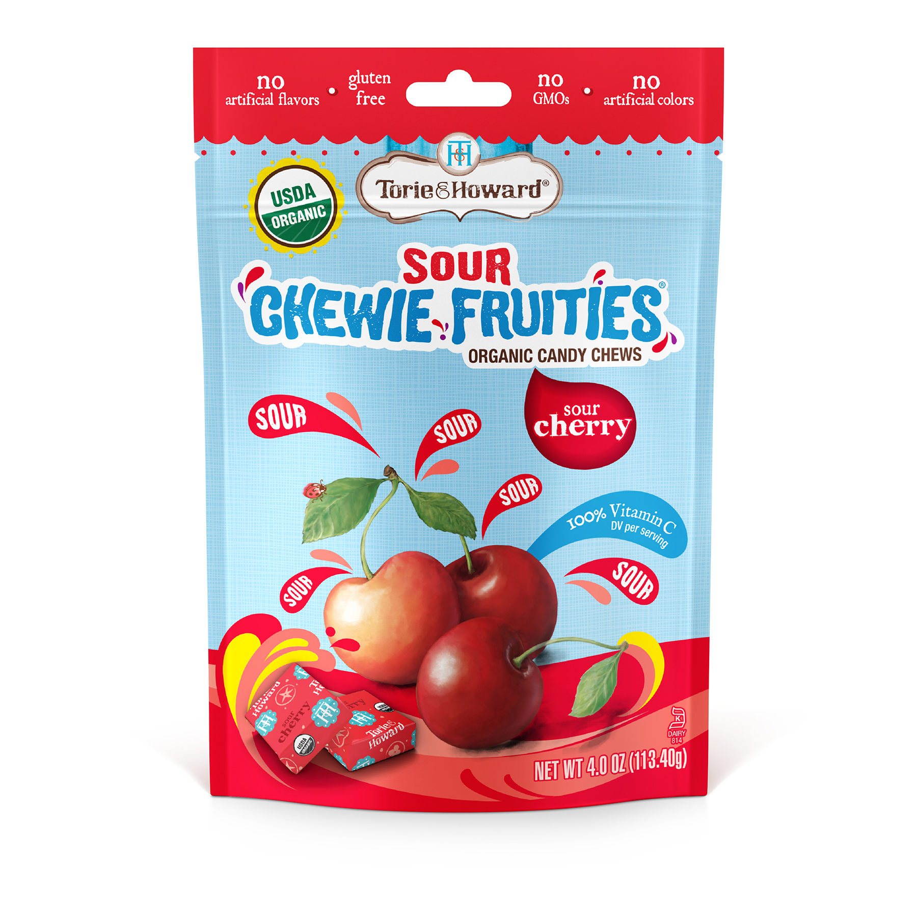 Torie & Howard Chewie Fruities Organic Sour Cherry Candy Chews