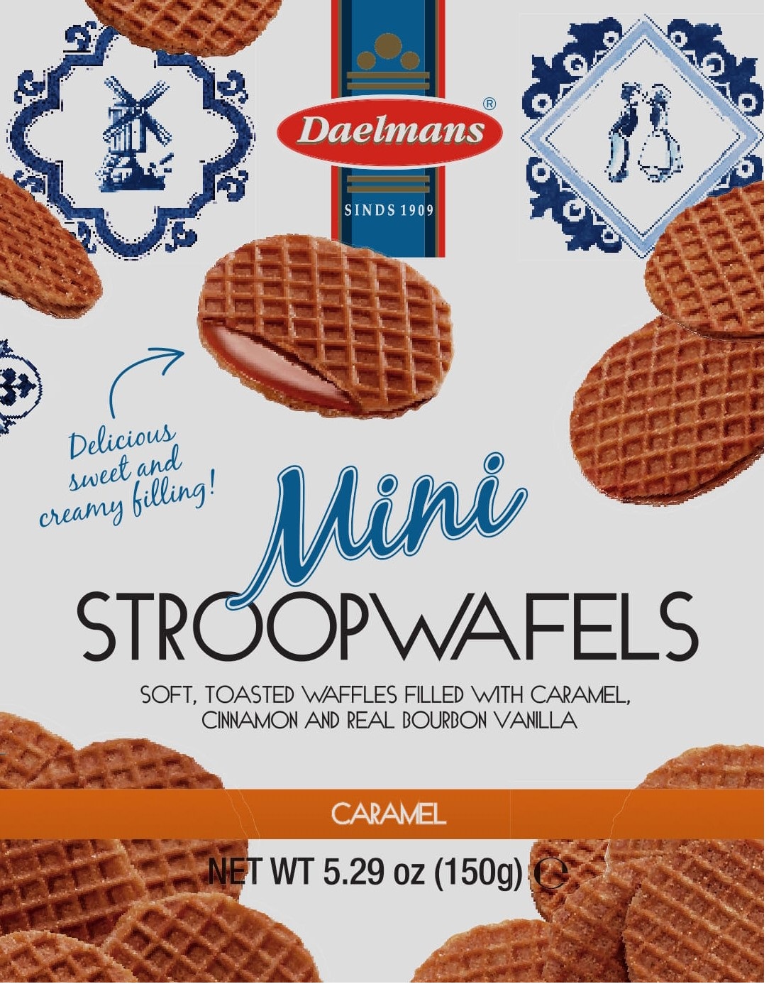 Daelmans Caramel, Minis Caramel Mini Stroopwafels - 5.29 Oz