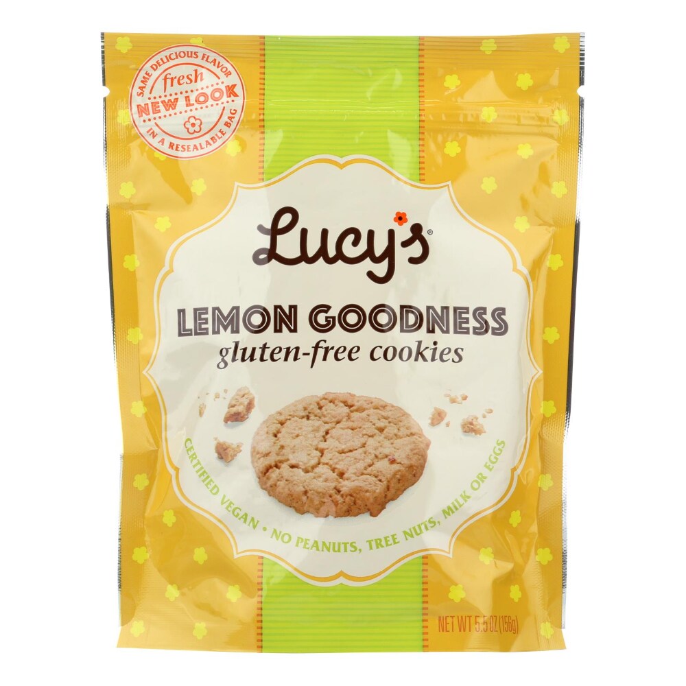 Lucy's Gluten Free Lemon Goodness Cookies 5.5 Oz Pouch 8ct Case