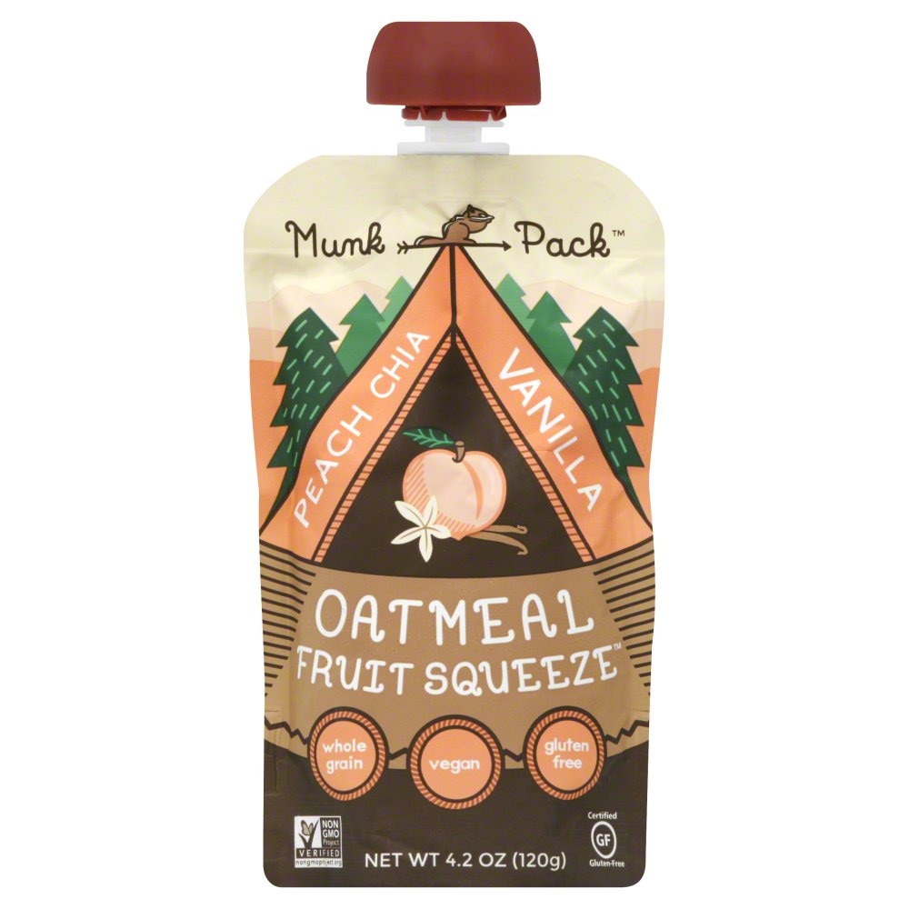 Munk Pack Peach Chia Vanilla Oatmeal Fruit Squeeze - 4.2oz