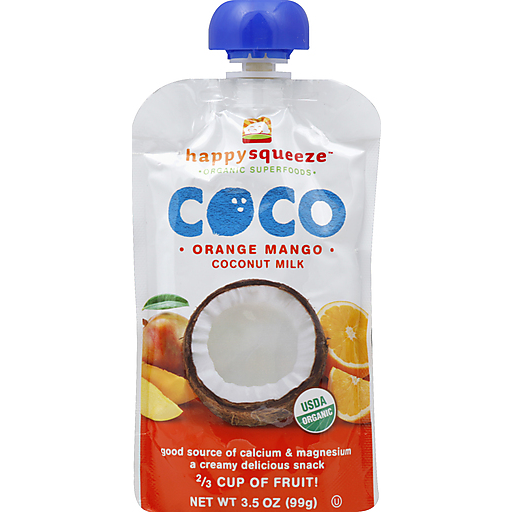 Happy Squeeze Coco Coconut Milk, Orange Mango
