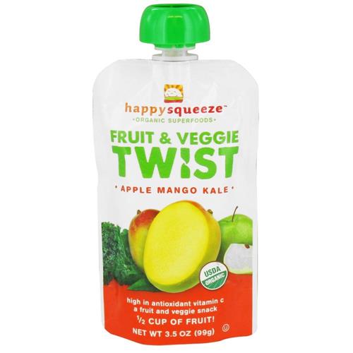 Happy Squeeze Fruit & Veggie Twist, Apple Mango Kale