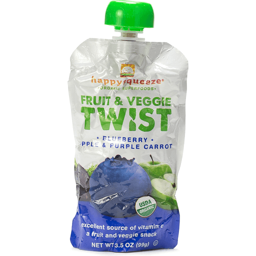 Happy Squeeze Twist Veggie Fusions Blueberry, Apple & Purple Carrot