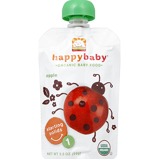 Happy Baby Food, Organic, Apple, Starting Solids 1