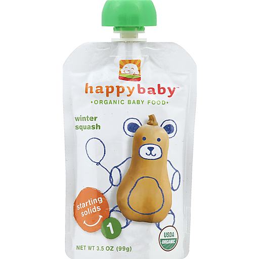 Happy Baby Food, Organic, Winter Squash, Starting Solids 1