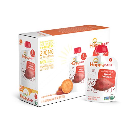 Happy Baby Starting Solids Organic Stage 1 Sweet Potatoes Food 3.5 Oz. Pouch