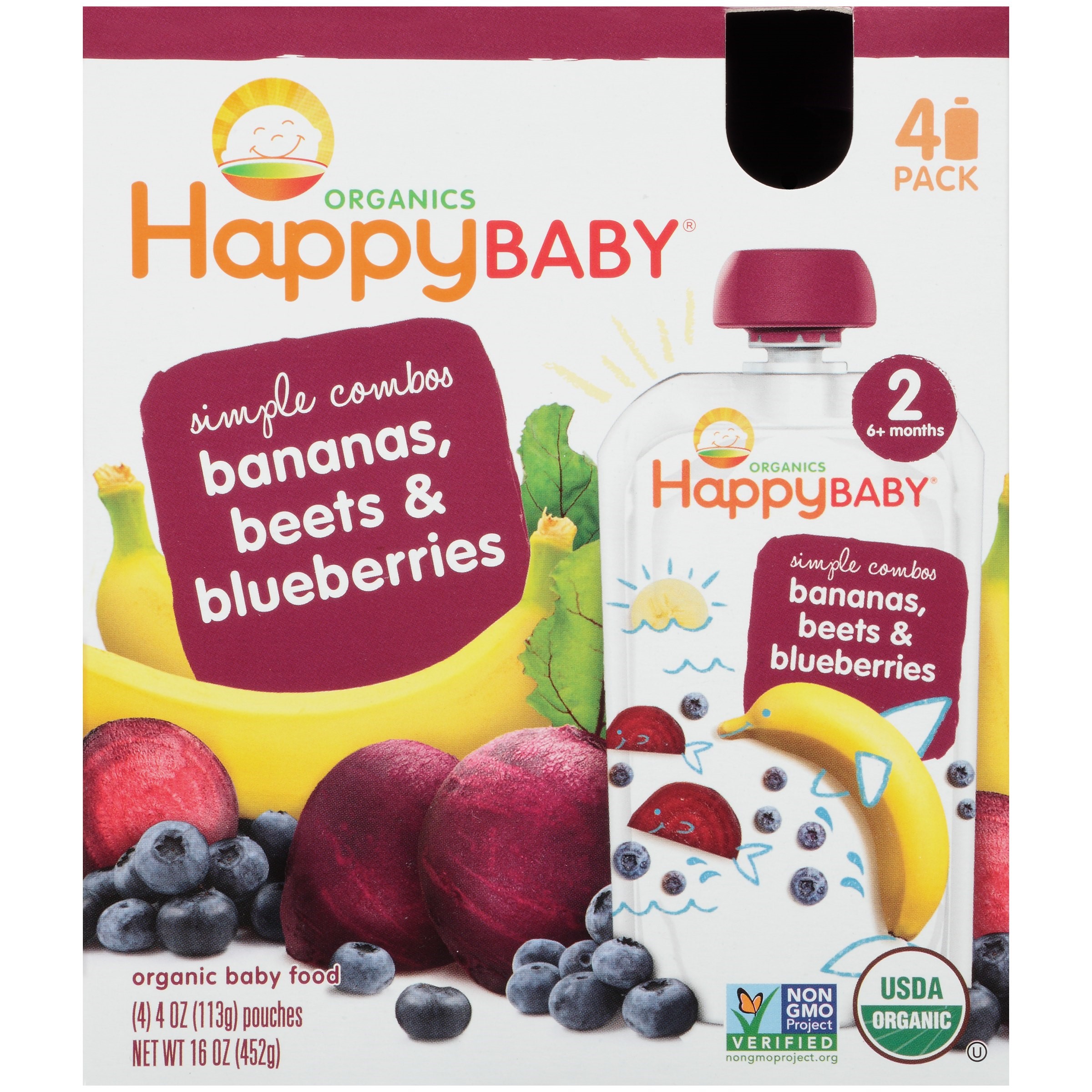 Happy Baby Simple Combos Bananas, Beets & Blueberries Food