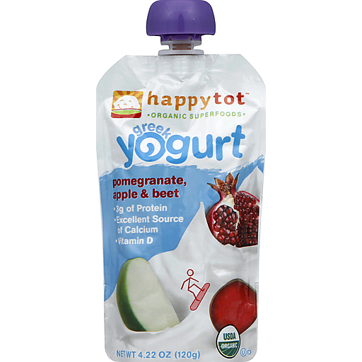 Happy Tot Greek Yogurt Pomegranate, Apple & Beet Organic Superfoods - 4.22 Oz
