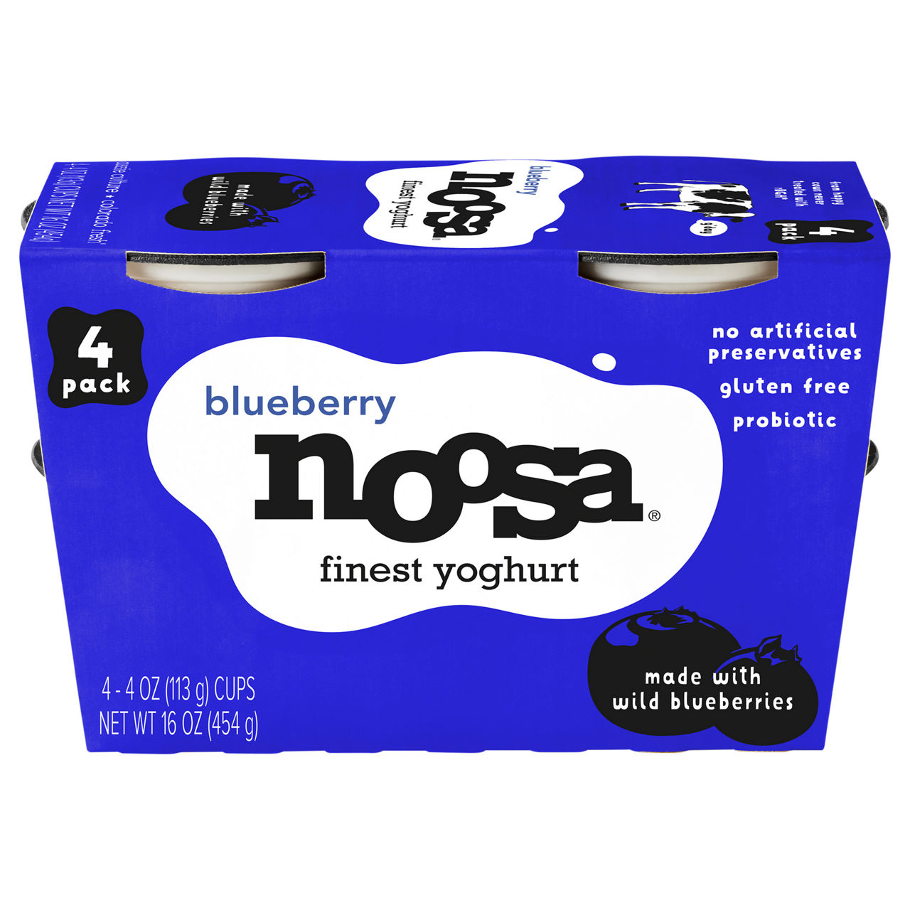 Noosa Finest Yoghurt, Blueberry, 4 Pack