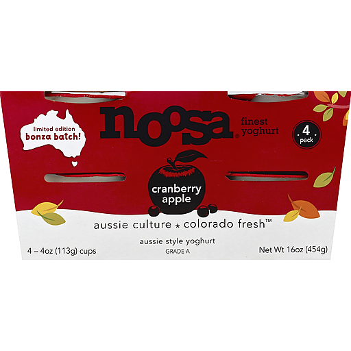Noosa Yoghurt, Cranberry Apple, 4 Pack