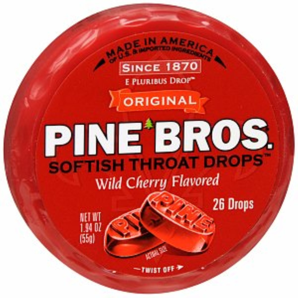 Pine Bros. Throat drops Softish, Wild Cherry Flavor, Original