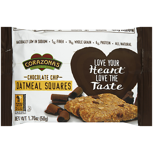 Corazonas Oatmeal Squares, Chocolate Chip 1.76 Oz