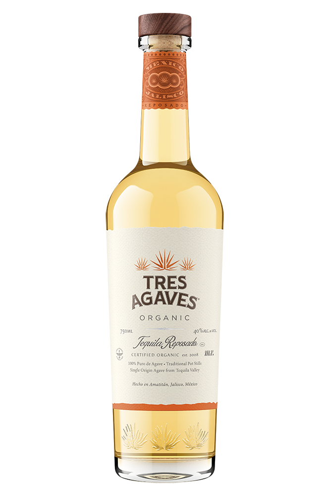 Tres Agaves Organic Reposado Amatitan Tequila, 750 Ml Glass Bottle, 40 Proof