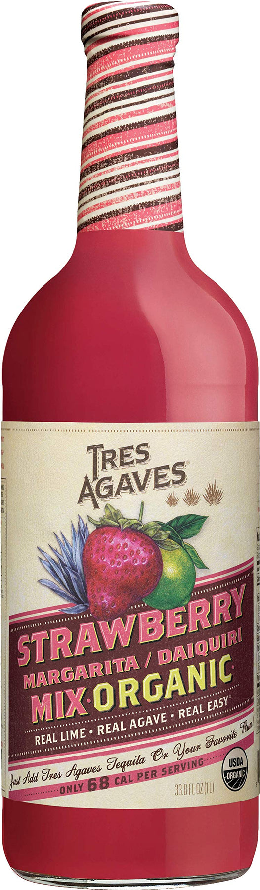 Tres Agaves Margarita/Daiquiri Mix, Organic, Strawberry 33.8 Fl Oz