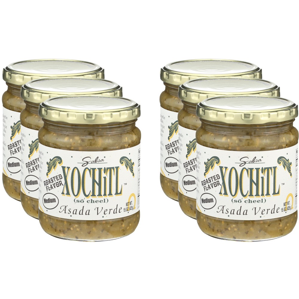 Xochitl Salsa, Asada Verde, Roasted Flavor, Medium - 15 Ounce