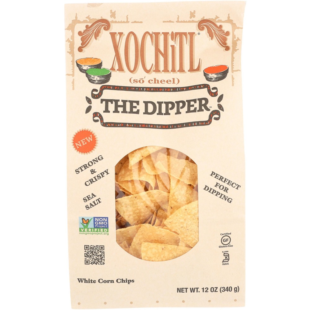Xochitl The Dipper Sea Salt White Corn Tortilla Chips, 12 Ounce