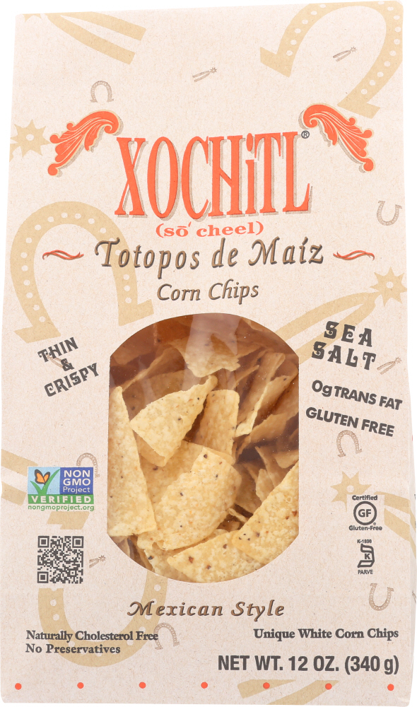 Xochitl Corn Chips, White, Sea Salt, Mexican Style - 12 Ounce