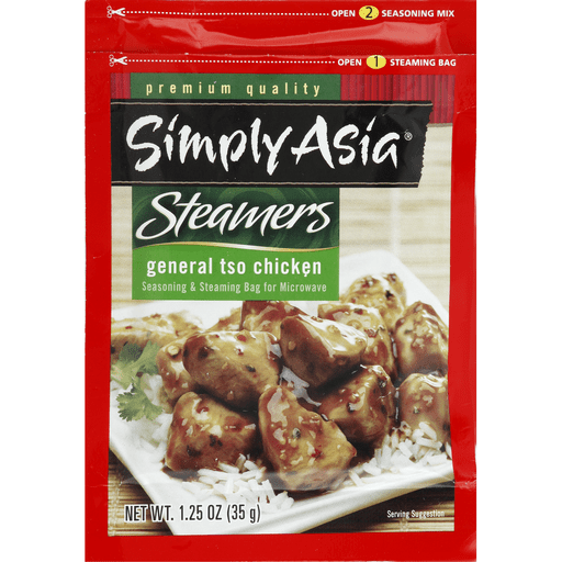 Simply Asia Steamers Seasoning & Steaming Bag For Microwave, General Tso Chicken
