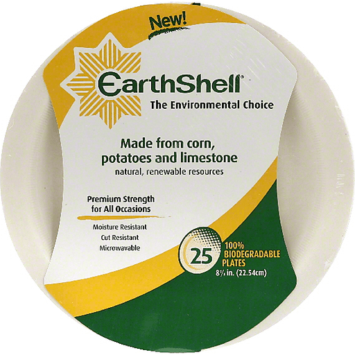 EarthShell 100% Biodegradable Plates, 8 7/8 Inch