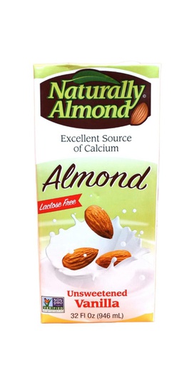 Naturally Almond Bebida Almendra Vainilla Sin Azúcar - 946ml