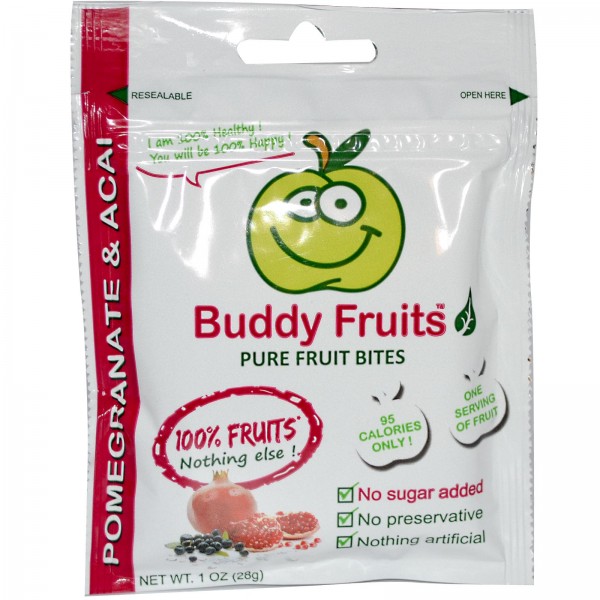 Buddy Fruits Fruit Bites, Pure, Pomegranate & Acai 1 Oz