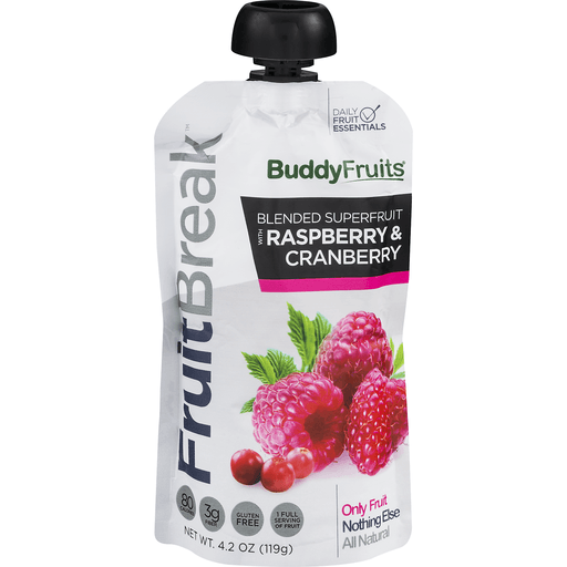 Buddy Fruits Raspberry & Cranberry Pure Blended Fruit - 120 G