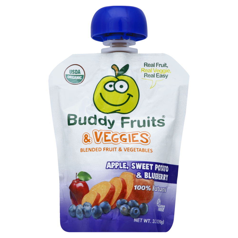 Buddy Fruits Blended Fruit & Veggies, Apple, Spinach & Pear