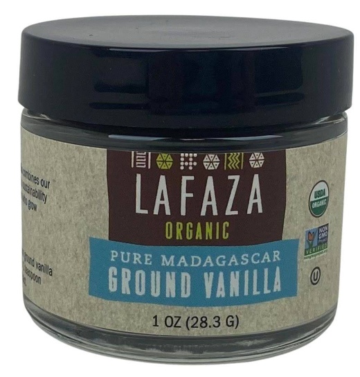 Lafaza Organic Madagascar Bourbon Pure Ground Vanilla Bean Powder, 1oz