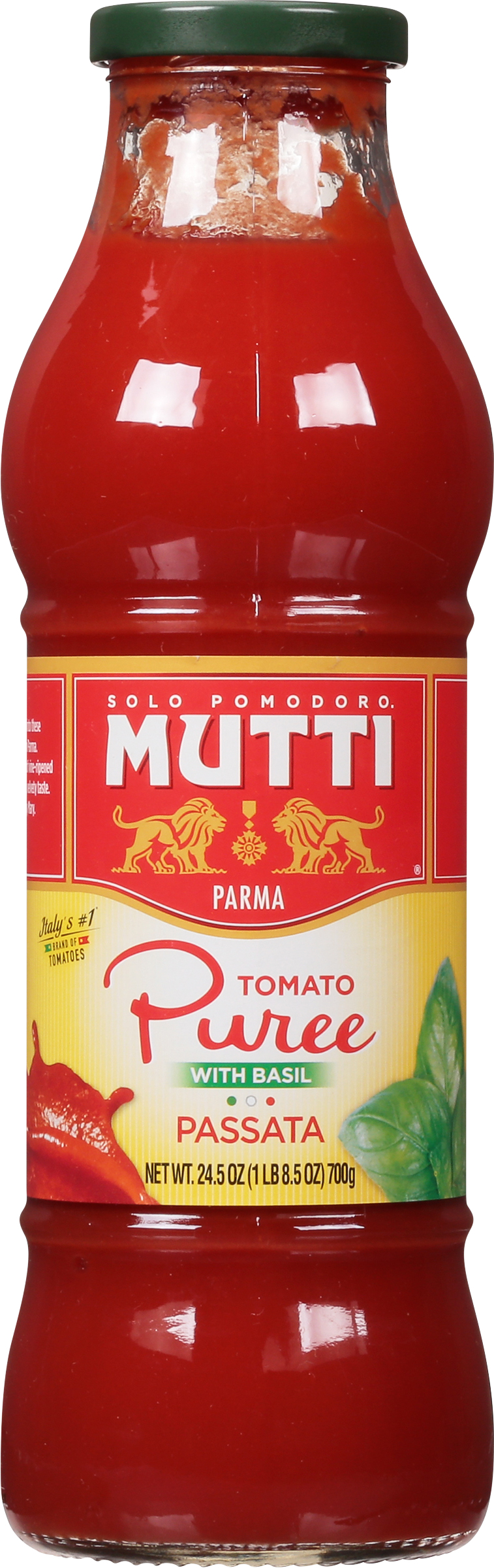 Mutti Tomato Puree, With Basil 24.5 Oz