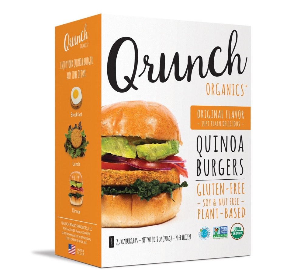 Qrunch Organics Quinoa Burgers, Original Flavor
