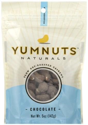 Yumnuts Naturals Cashews, Slow Dry-Roasted, Chocolate