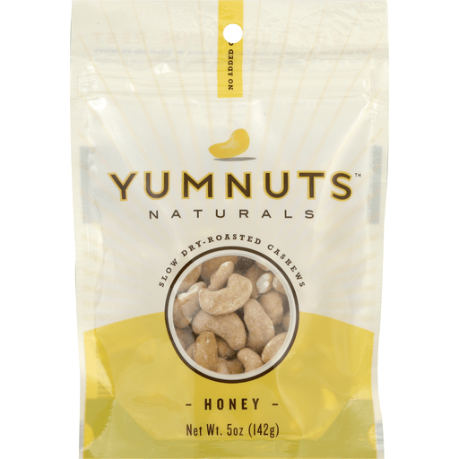 Yumnuts Naturals Cashews, Slow Dry-Roasted, Honey