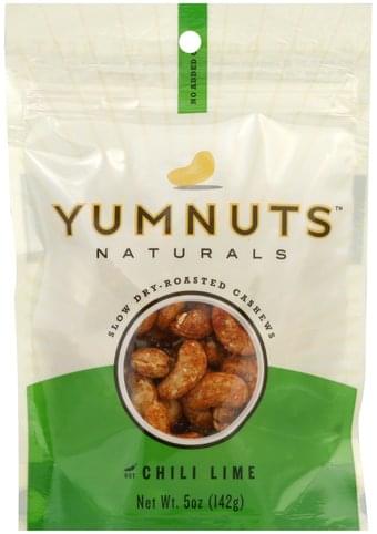 Yumnuts Naturals Cashews, Slow Dry-Roasted, Hot Chili Lime