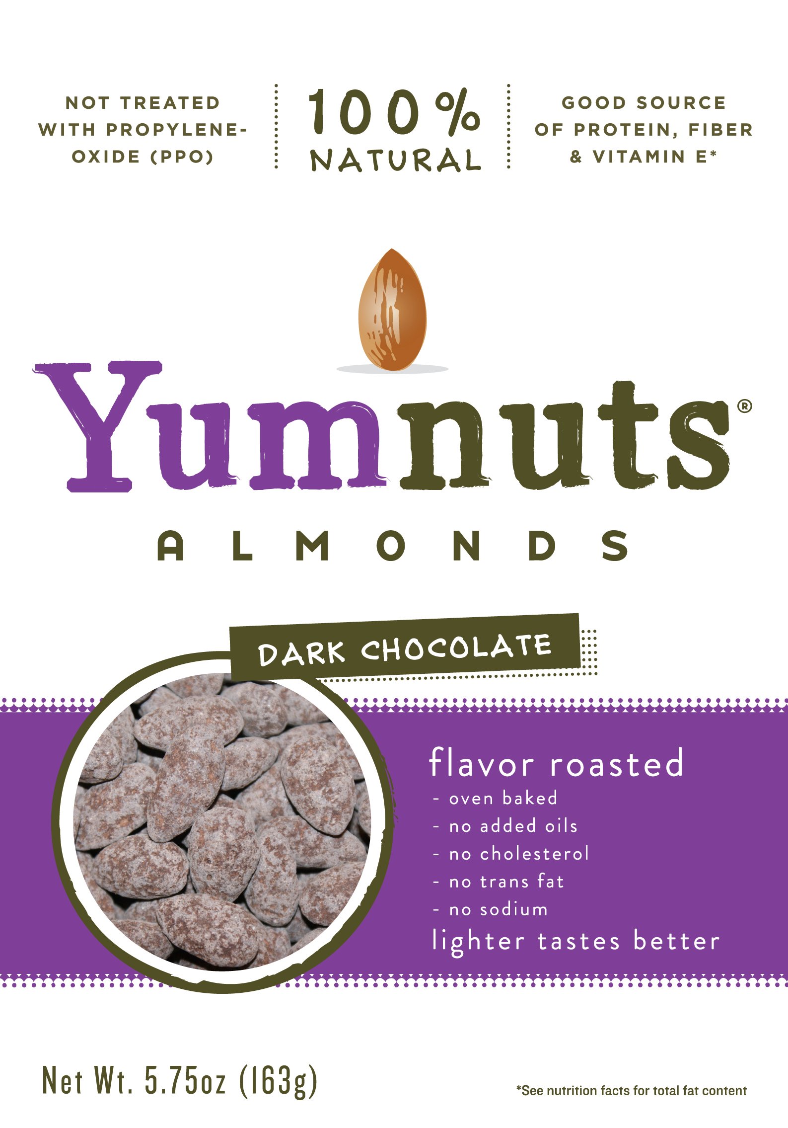 Yumnuts Almonds, Dark Chocolate 5.75 Oz