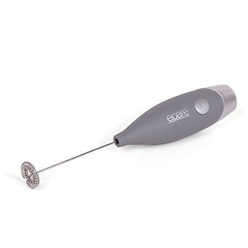 Eparé Battery Electric Grey Milk Frother Whisk For Cappuccino Latte Coffee Foam And Matcha
