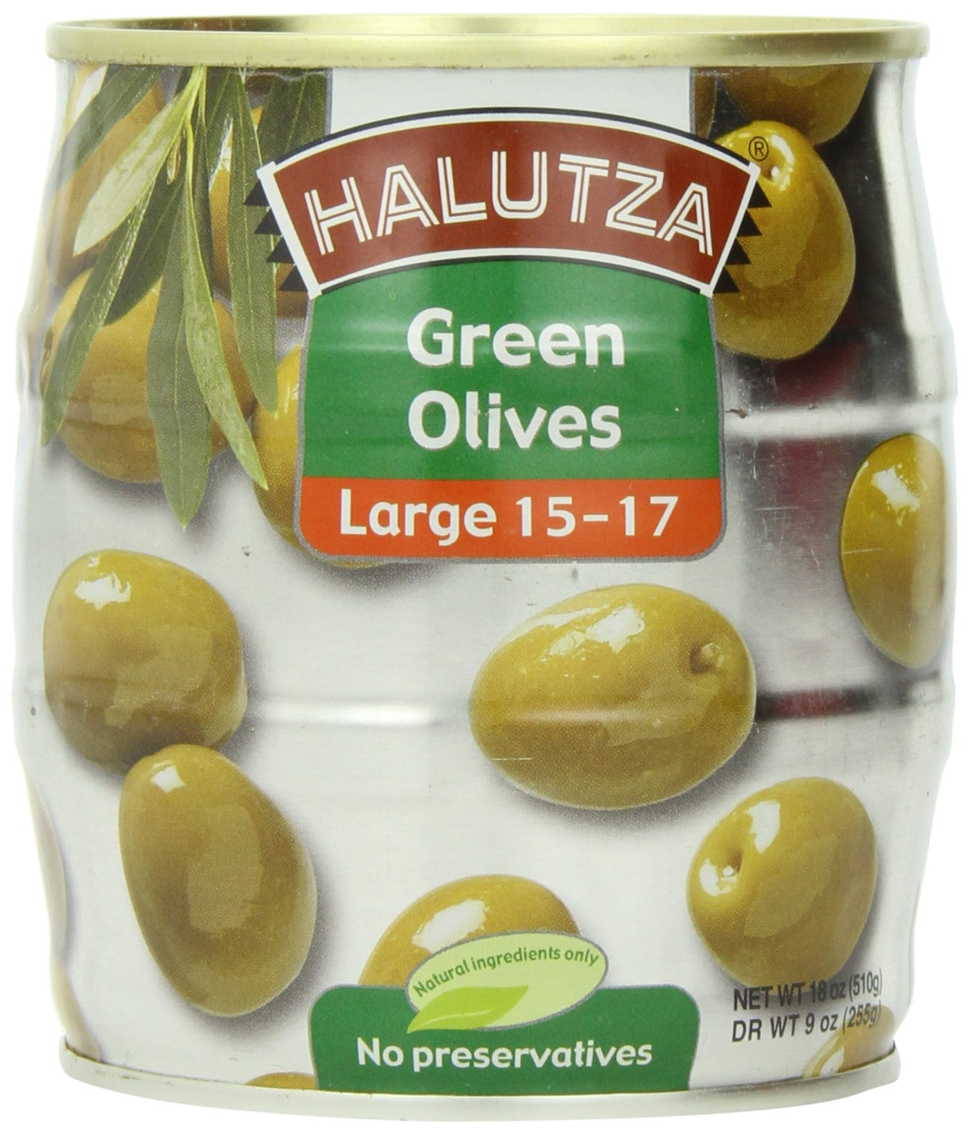 Halutza Olives - Whole Green 18.00 Oz