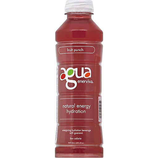 Agua Hydration Beverage, Energizing, Fruit Punch 20 Oz