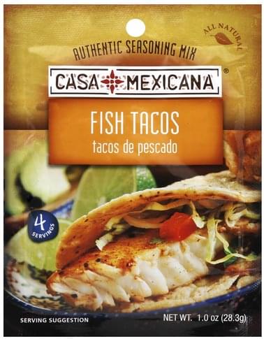 Casa Mexicana Seasoning Mix, Authentic, Fish Tacos 1 Oz