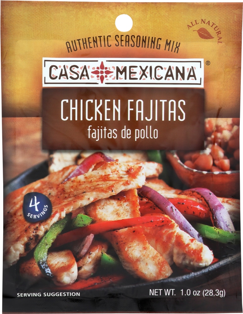 Casa Mexicana Seasoning Mix, Authentic, Chicken Fajitas 1 Oz