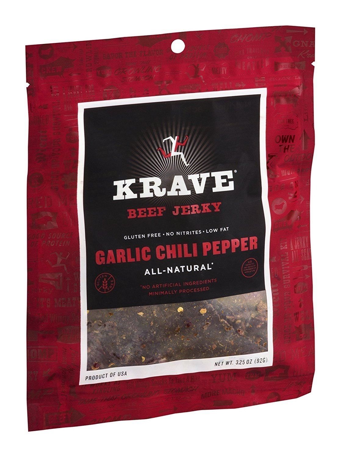 Krave Jerky Garlic Chili Pepper Beef Jerky, 3.25 Oz